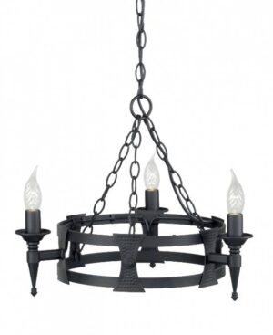 Żyrandol Saxon SAX3-BLK czarna oprawa w klasycznym stylu - Elstead Lighting