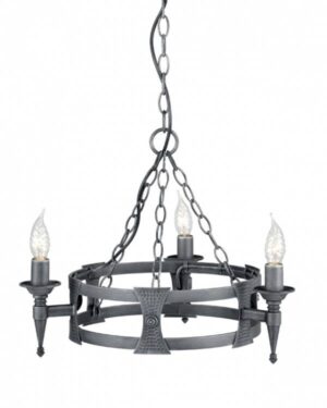 Żyrandol Saxon SAX3-BLK-SIL czarno-srebrna oprawa w klasycznym stylu - Elstead Lighting