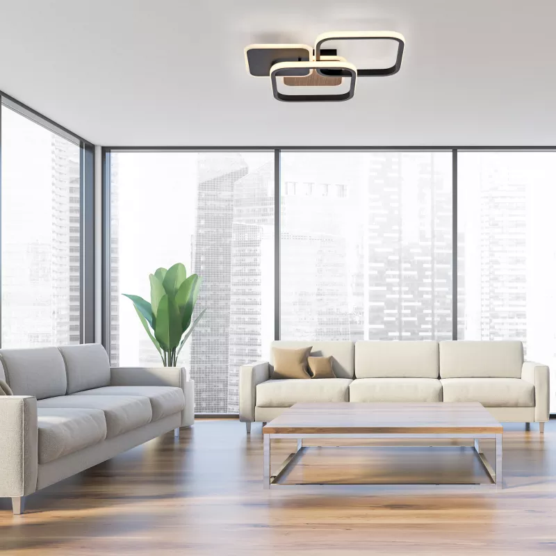 Plafon SEVENT 14117-78 oprawa w kolorze czerni i drewna - Paul Neuhause - obrazek 6