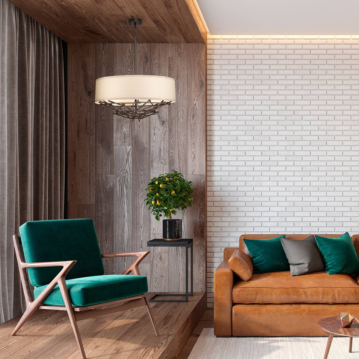 Lampa wisząca TAIKO TAIKO-4P oprawa w kolorze starego brązu z lnianym abażurem - Elstead Lighting - obrazek 5