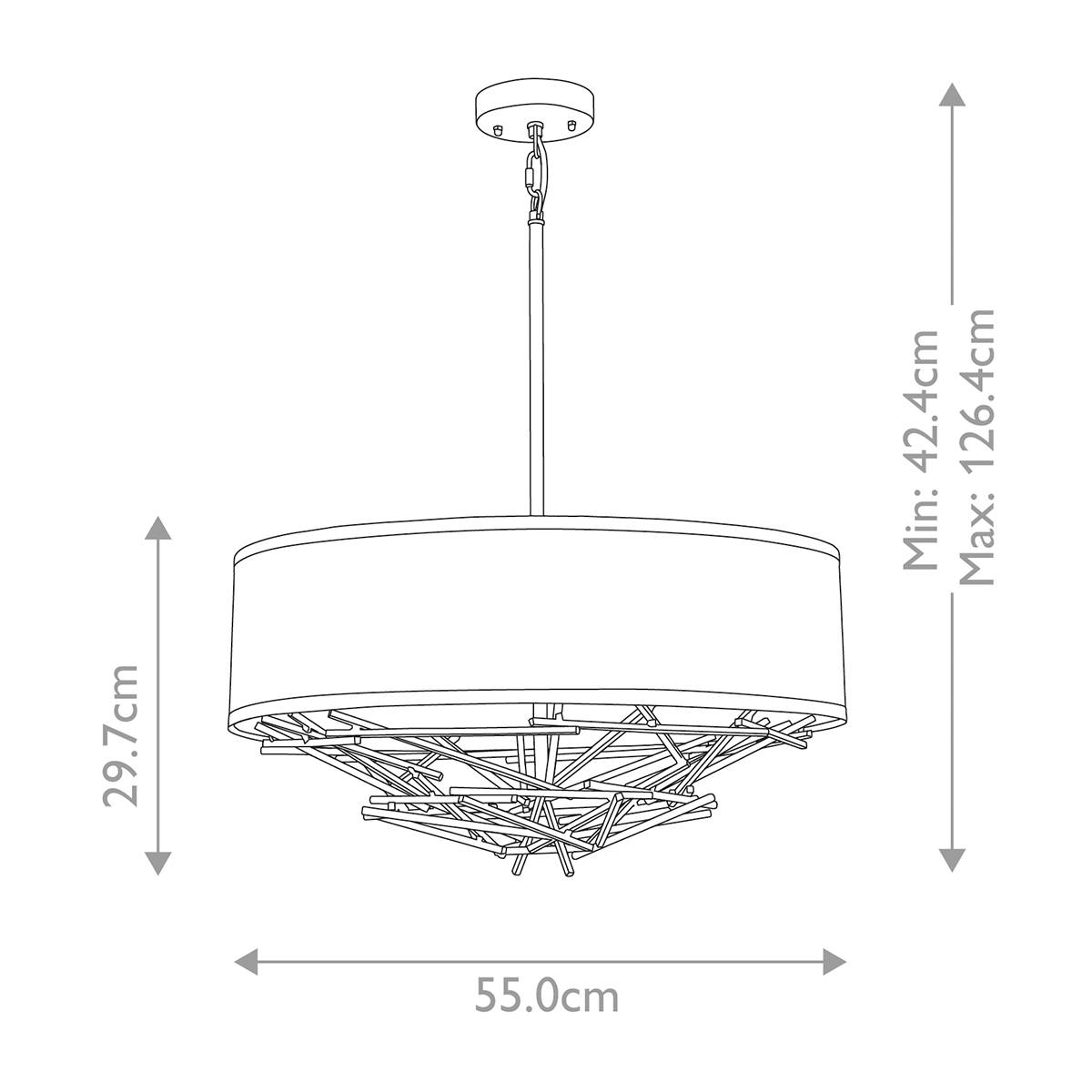 Lampa wisząca TAIKO TAIKO-4P oprawa w kolorze starego brązu z lnianym abażurem - Elstead Lighting - obrazek 8