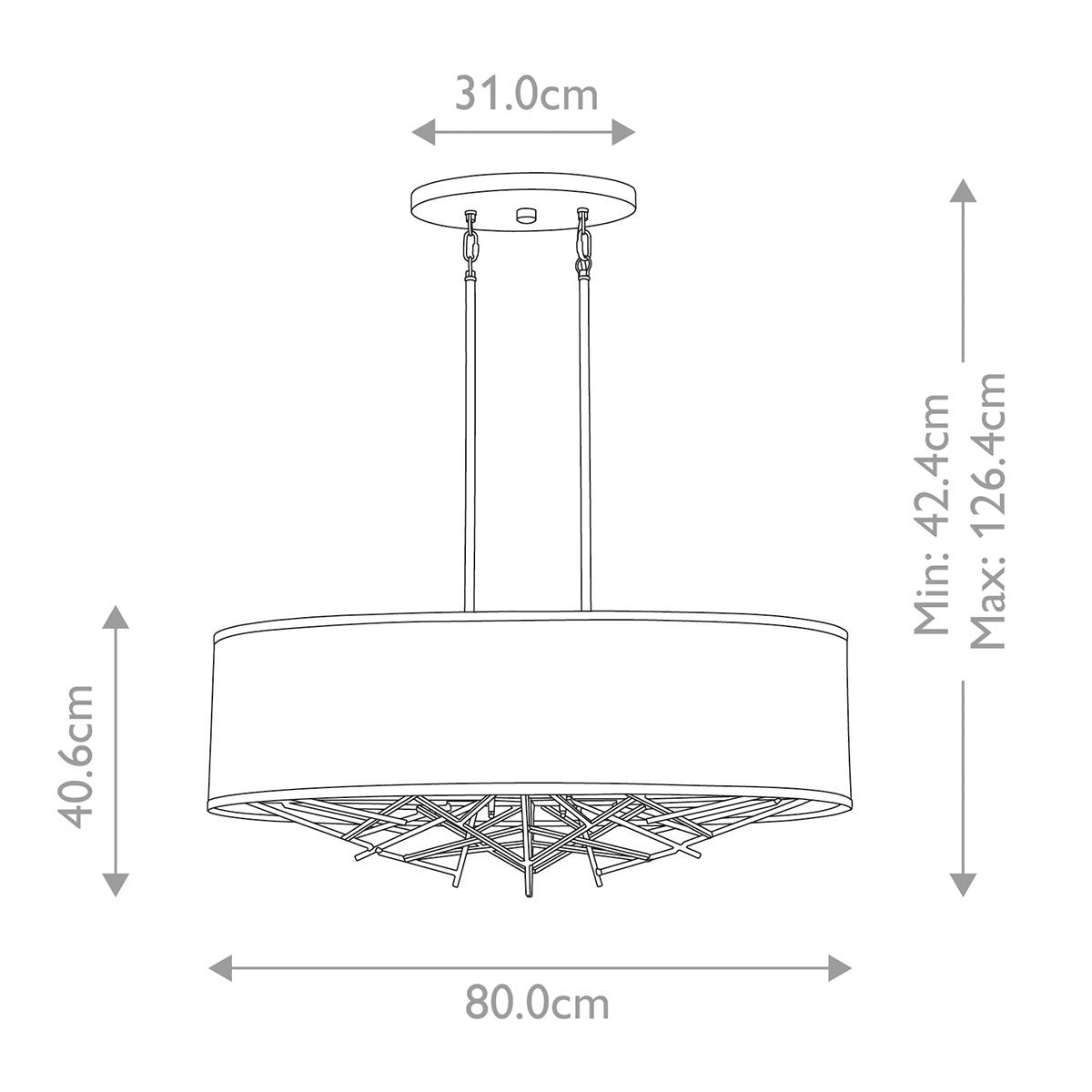 Lampa wisząca TAIKO TAIKO5-ISLE oprawa w kolorze starego brązu z lnianym abażurem - Elstead Lighting - obrazek 8