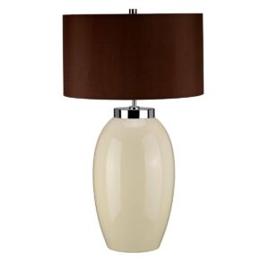 Lampa stołowa VICTOR VICTOR-LRG-TL-CR oprawa w kolorze kremowym z brązowym abażurem - Elstead Lighting