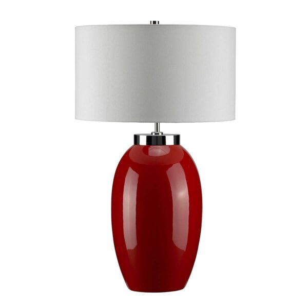 Lampa stołowa VICTOR VICTOR-LRG-TL-RD oprawa w kolorze czerwonym a perłowym abażurem - Elstead Lighting