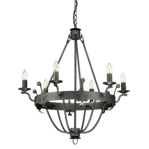 Żyrandol Windsor WINDSOR6-GR klasyczna oprawa w kolorze grafitowym - Elstead Lighting