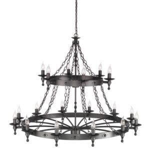 Żyrandol Warwick WR18-GRAPHITE klasyczna oprawa w kolorze grafitu - Elstead Lighting