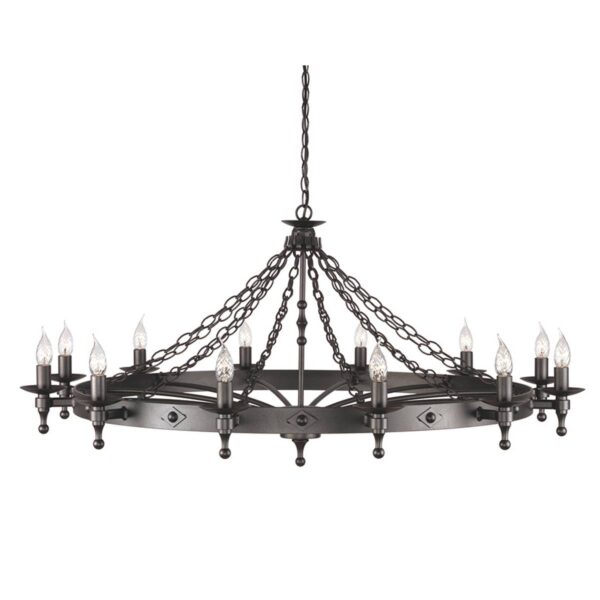 Żyrandol Warwick WR12-GRAPHITE klasyczna oprawa w kolorze grafitu - Elstead Lighting