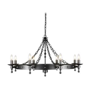 Żyrandol Warwick WR8-GRAPHITE klasyczna oprawa w kolorze grafitu - Elstead Lighting