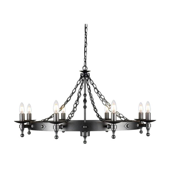 Żyrandol Warwick WR8-GRAPHITE klasyczna oprawa w kolorze grafitu - Elstead Lighting