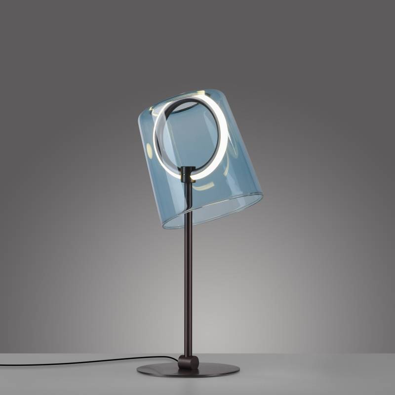 Lampa stołowa ZULA 4542-56 oprawa w kolorze czarnym z niebieskim kloszem - Paul Neuhause - obrazek 4