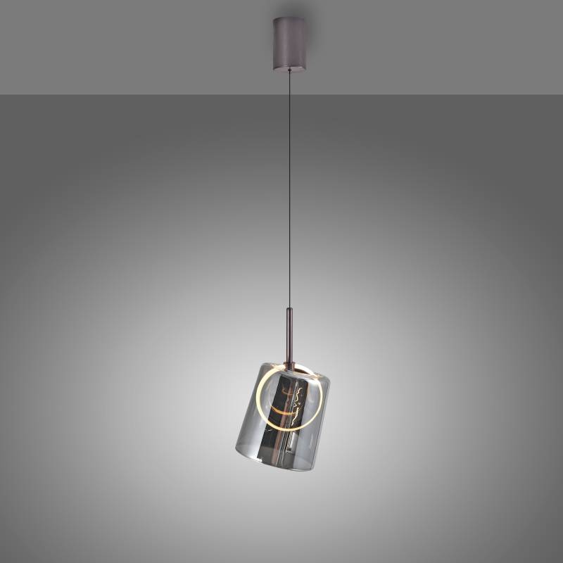 Lampa wisząca ZULA 2541-25 oprawa w kolorze czarnym z brązowym kloszem - Paul Neuhause - obrazek 4