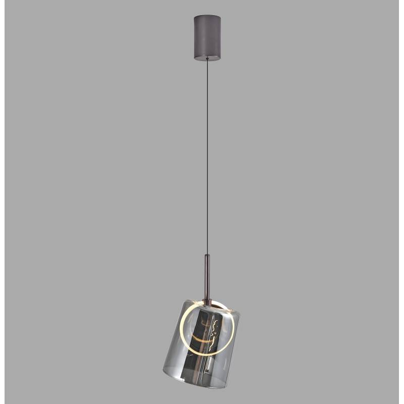 Lampa wisząca ZULA 2541-25 oprawa w kolorze czarnym z brązowym kloszem - Paul Neuhause - obrazek 5