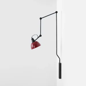 AIDA WALL BLACK GLOSS (RED WINE) 1141C3_15 Nowoczesny kinkiet z bordowym kloszem - ALDEX