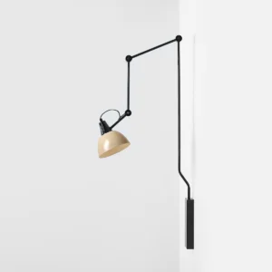 AIDA WALL BLACK GLOSS (BEIGE) 1141C3_17 Nowoczesny kinkiet z beżowym kloszem - ALDEX