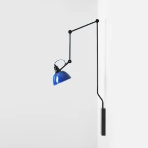 AIDA WALL BLACK GLOSS (COBALT) 1141C3_25 Nowoczesny kinkiet z kobaltowym kloszem - ALDEX