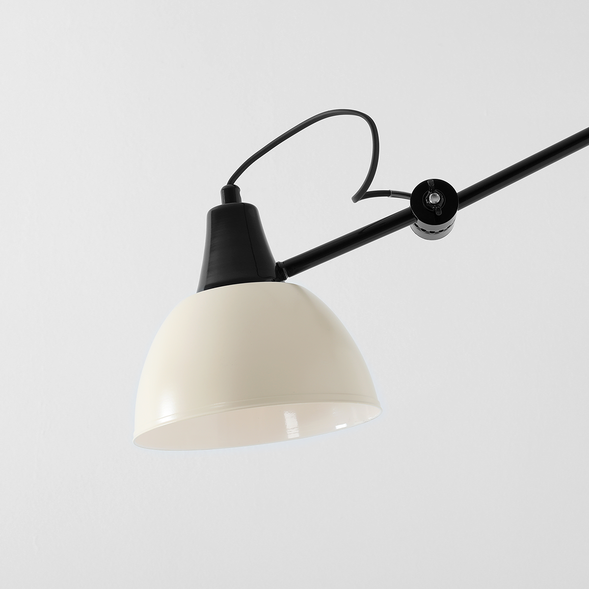 AIDA WALL BLACK GLOSS (CREAM) 1141C3_9 Nowoczesny kinkiet z kremowym kloszem - ALDEX - obrazek 2