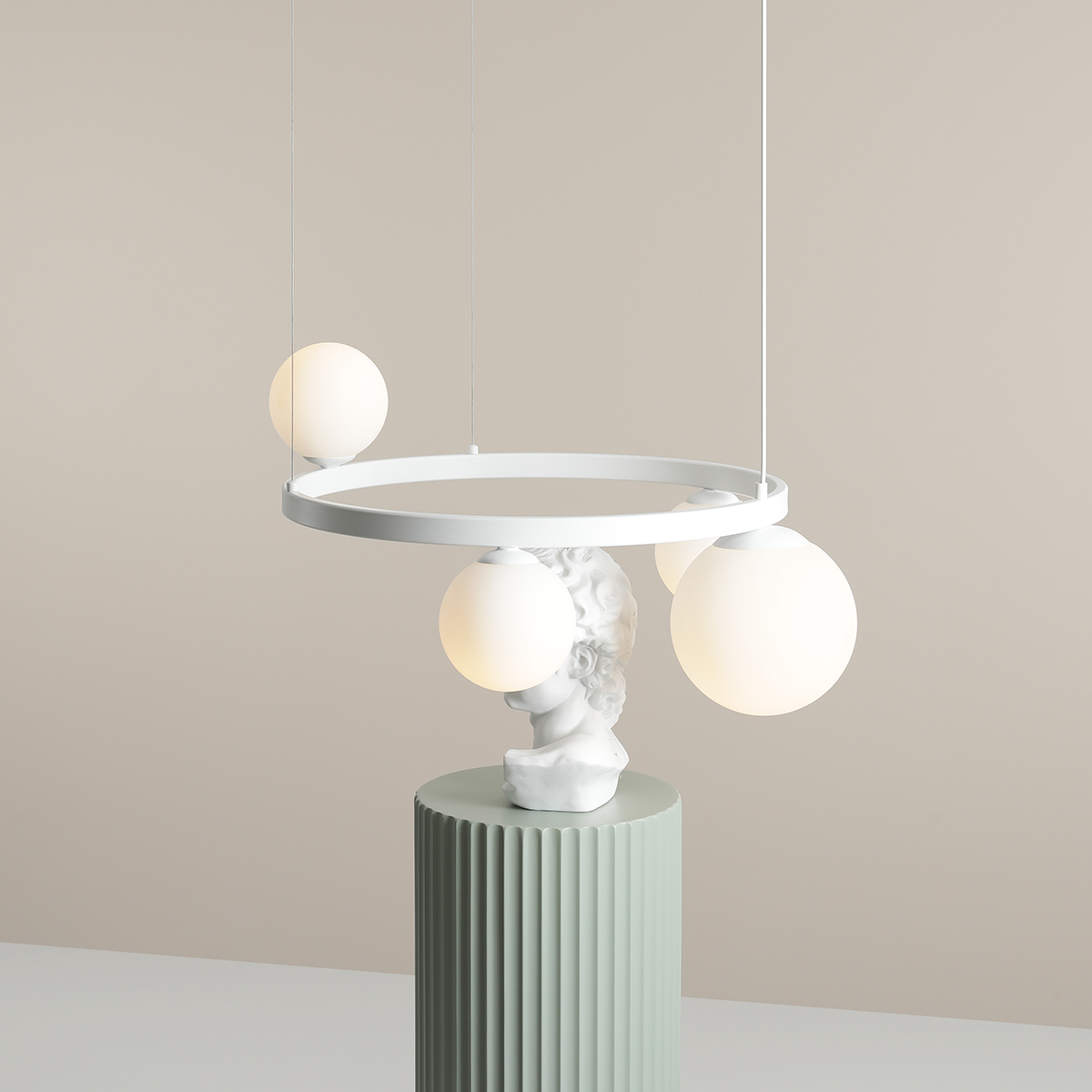 GARDA 4 RING WHITE 1099L_R Stylowa lampa wisząca- ALDEX - obrazek 4