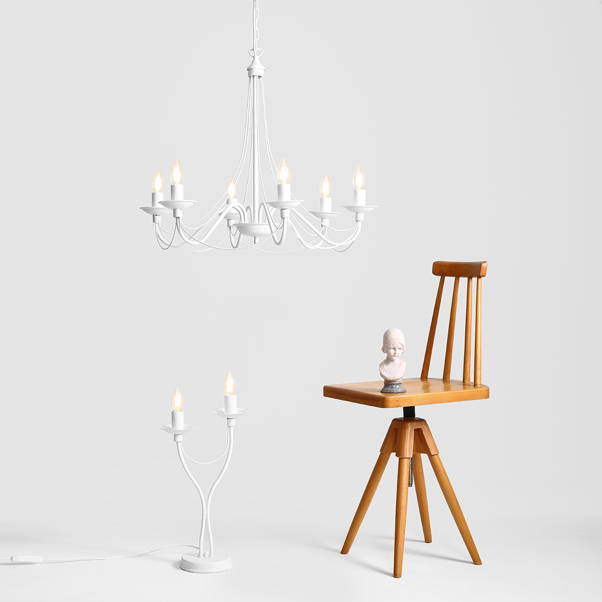 RÓŻA 6 WHITE 397K Klasyczny żyrandol- ALDEX - obrazek 4