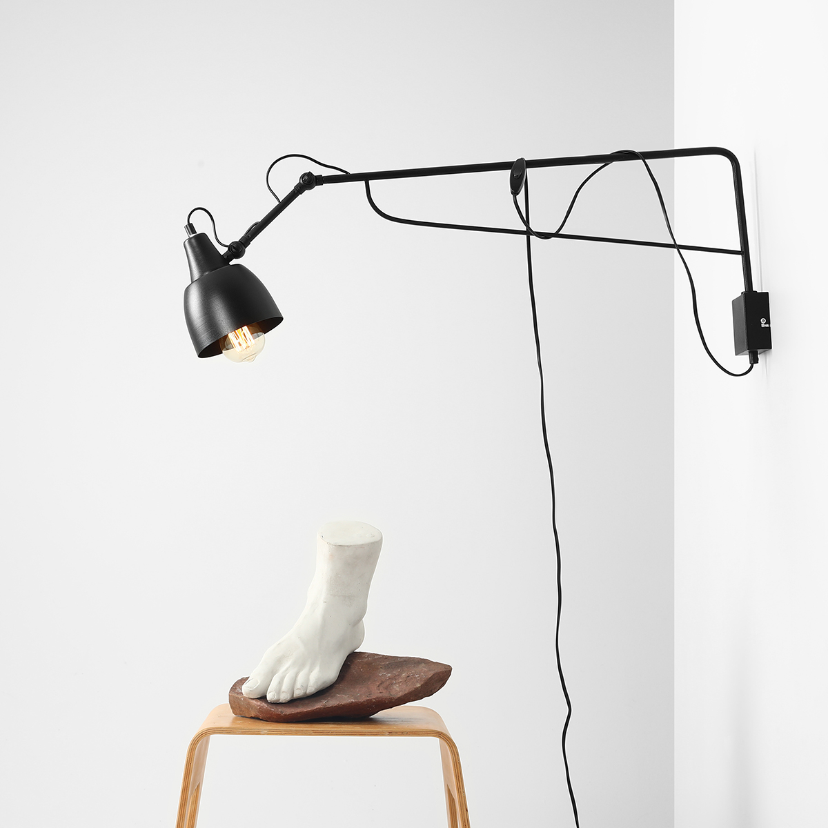 SOHO WALL LONG BLACK 1002C1_D Kinkiet na długim wysięgniku - ALDEX - obrazek 3