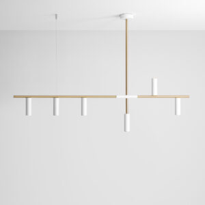 TREVO 6 WHITE BRASS 1097K40 Designerska lampa wisząca- ALDEX