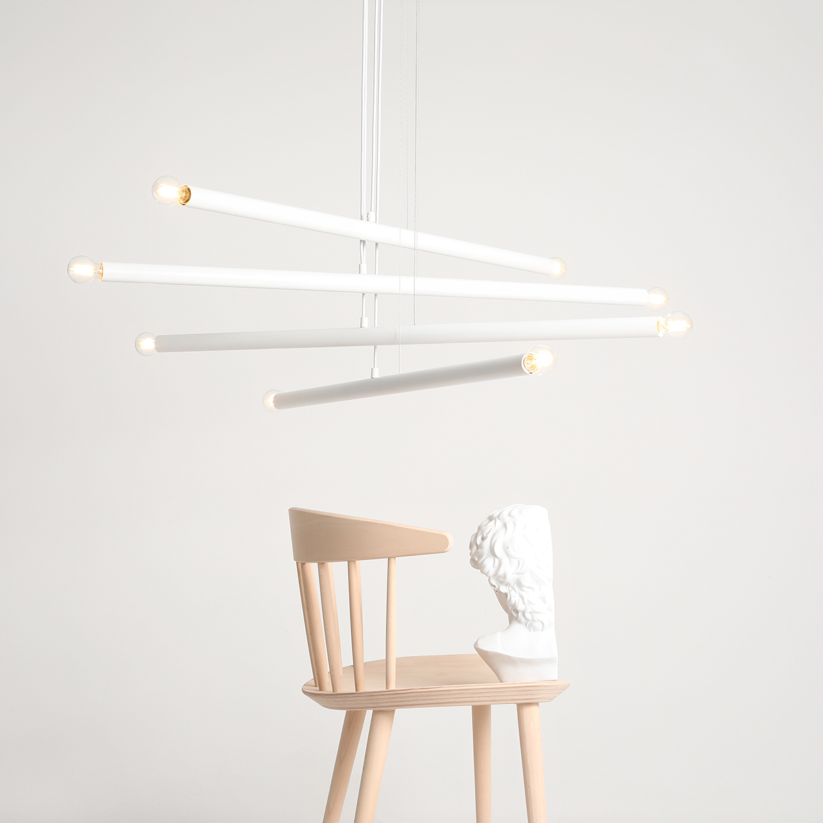 TUBO 8 WHITE 1072P Designerska lampa wisząca- ALDEX - obrazek 3