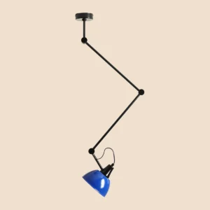 AIDA BLACK GLOSS (COBALT) 1141PL_G3_25 Nowoczesny plafon z kobaltowym kloszem - ALDEX