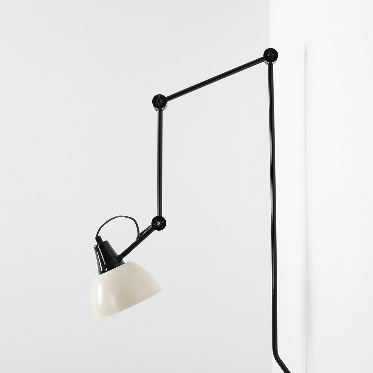 AIDA WALL BLACK GLOSS (CREAM) 1141C3_9 Nowoczesny kinkiet z kremowym kloszem - ALDEX - obrazek 4