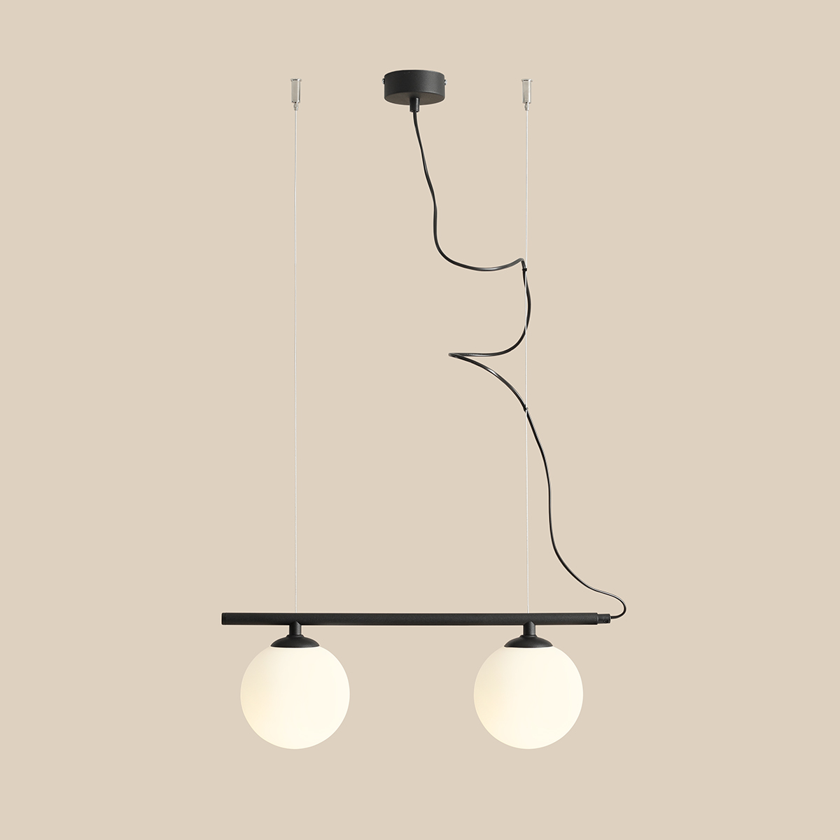 BERYL GLASS 2 BLACK 1006H1 Nowoczesna lampa wisząca- ALDEX