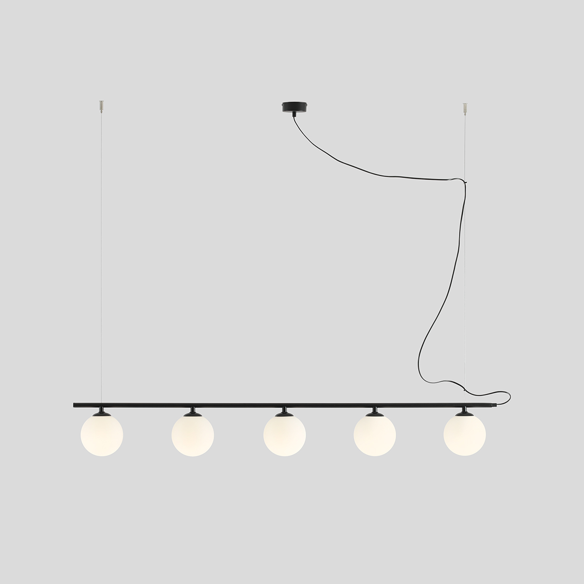 BERYL GLASS 5 BLACK 1006F1 Nowoczesna lampa wisząca- ALDEX