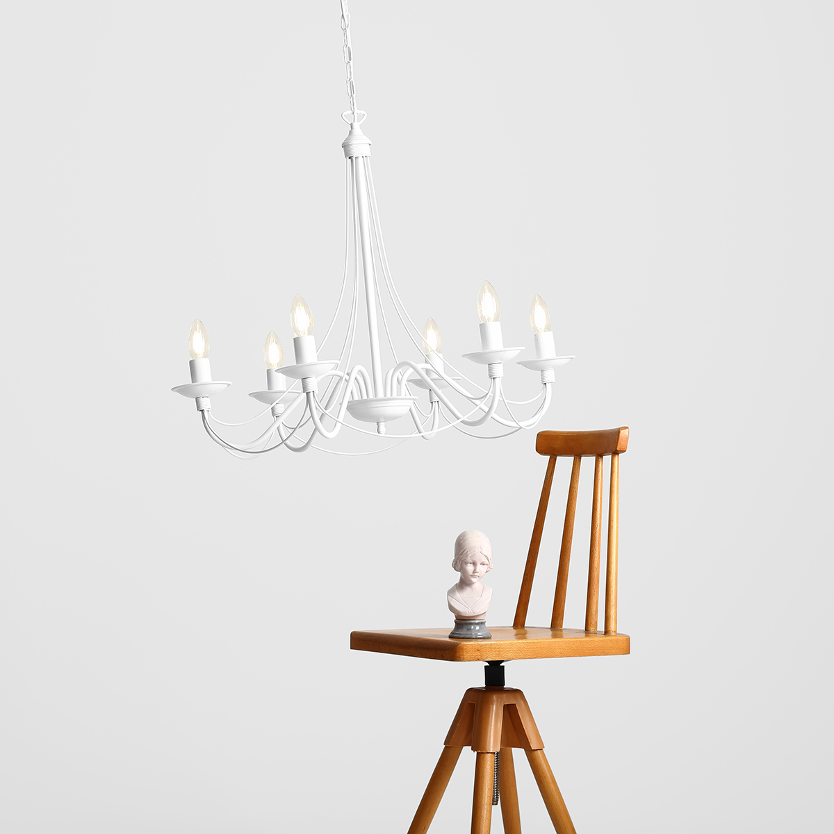 RÓŻA 6 WHITE 397K Klasyczny żyrandol- ALDEX - obrazek 3