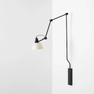 AIDA WALL BLACK GLOSS (CREAM) 1141C3_9 Nowoczesny kinkiet z kremowym kloszem - ALDEX