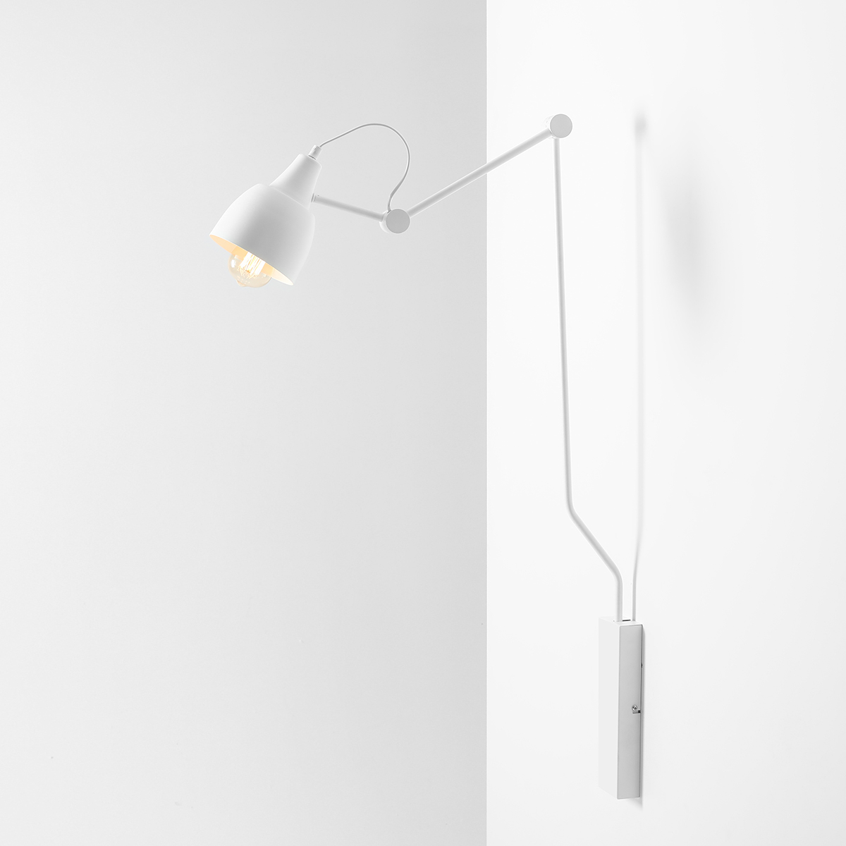 AIDA WALL SHORT WHITE 814C Designerski kinkiet - ALDEX