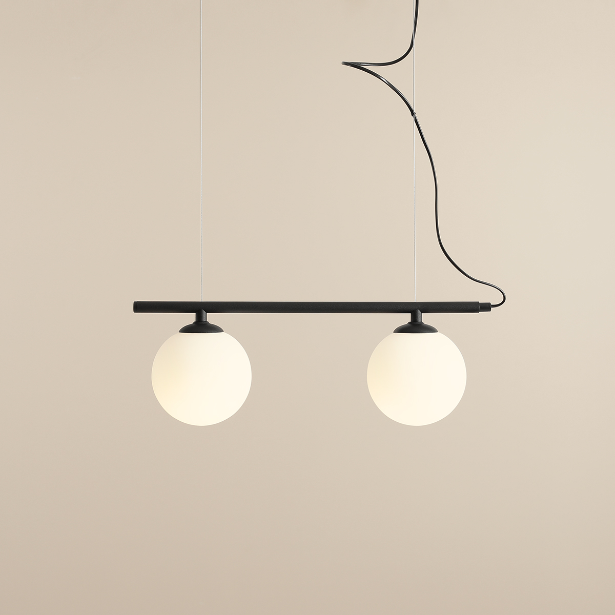 BERYL GLASS 2 BLACK 1006H1 Nowoczesna lampa wisząca- ALDEX - obrazek 3