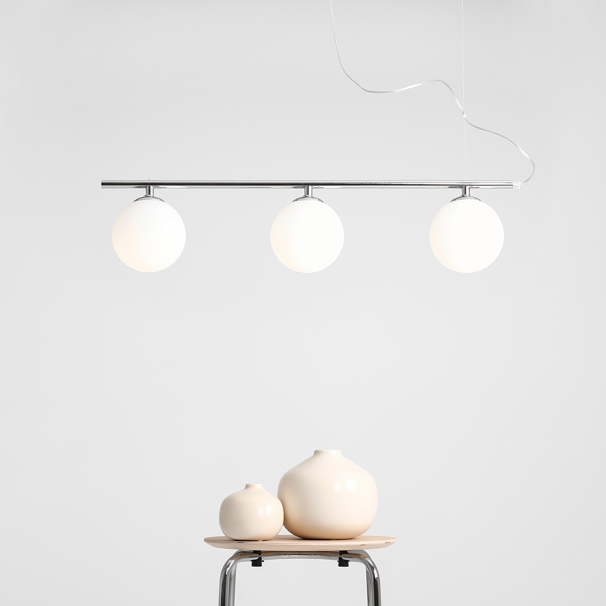 BERYL GLASS 3 CHROME 1006E_4 Nowoczesna lampa wisząca- ALDEX - obrazek 3