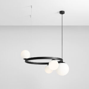 GARDA 4 RING BLACK 1099L1_R Stylowa lampa wisząca- ALDEX