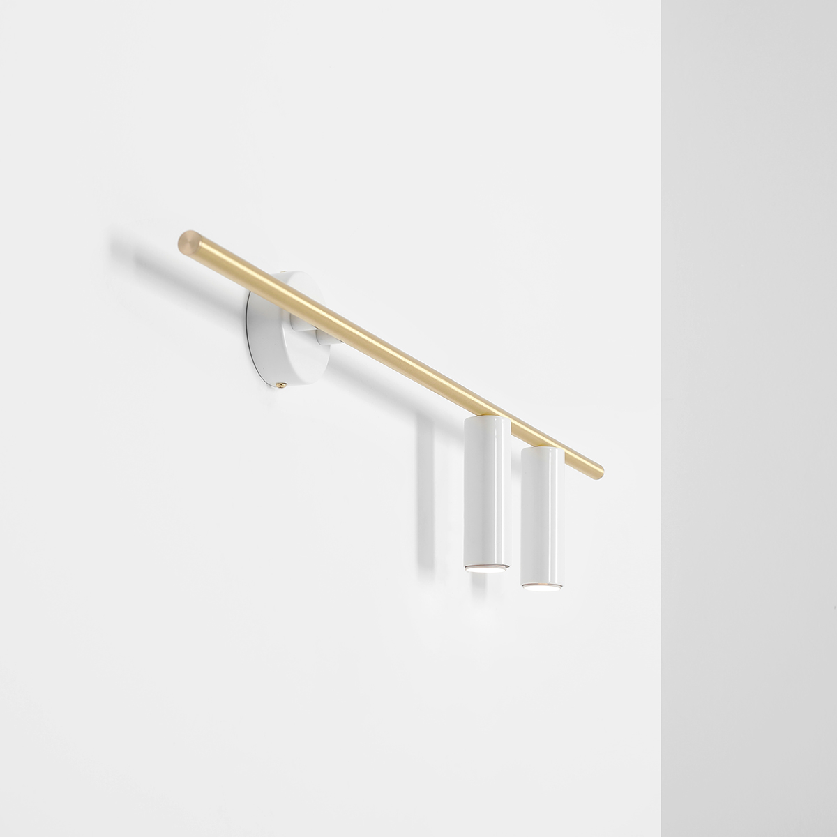 TREVO WALL 2 WHITE BRASS (right) 1097D40_2 Designerski kinkiet - ALDEX - obrazek 2