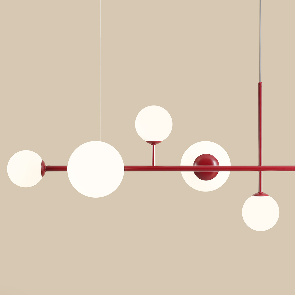 DIONE 6 RED WINE 1092K15 Nowoczesna lampa wisząca #colours - ALDEX