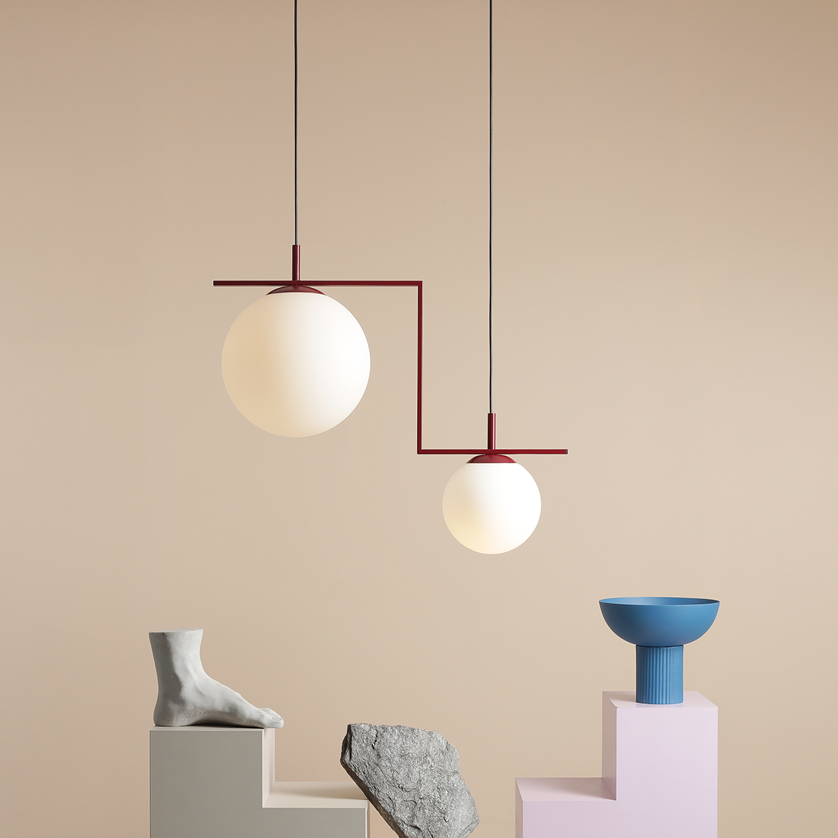 ZAC 2 RED WINE MATTE 1038H15_2 Nowoczesna lampa wisząca #colours - ALDEX - obrazek 3