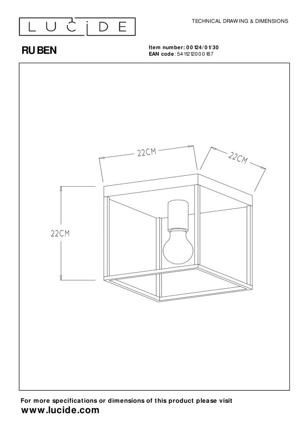 Lampa sufitowa RUBEN 00124/01/30 - Lucide - obrazek 4