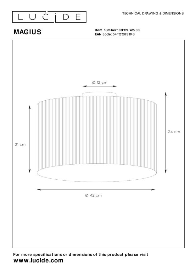 Lampa sufitowa MAGIUS 03129/42/30 - Lucide - obrazek 4