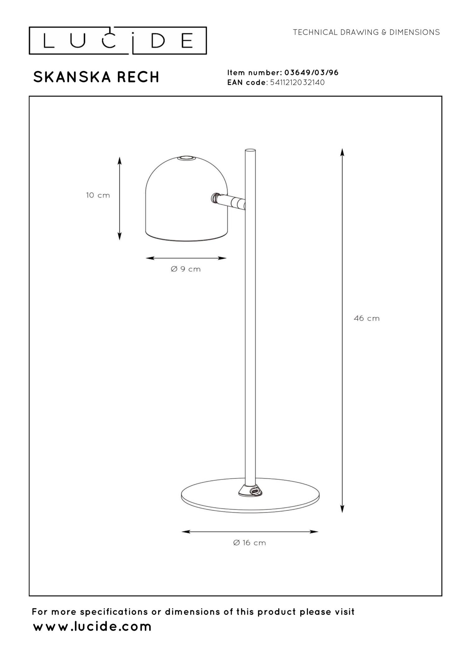 Lampa biurkowa SKANSKA RECH 03649/03/96 - Lucide - obrazek 8