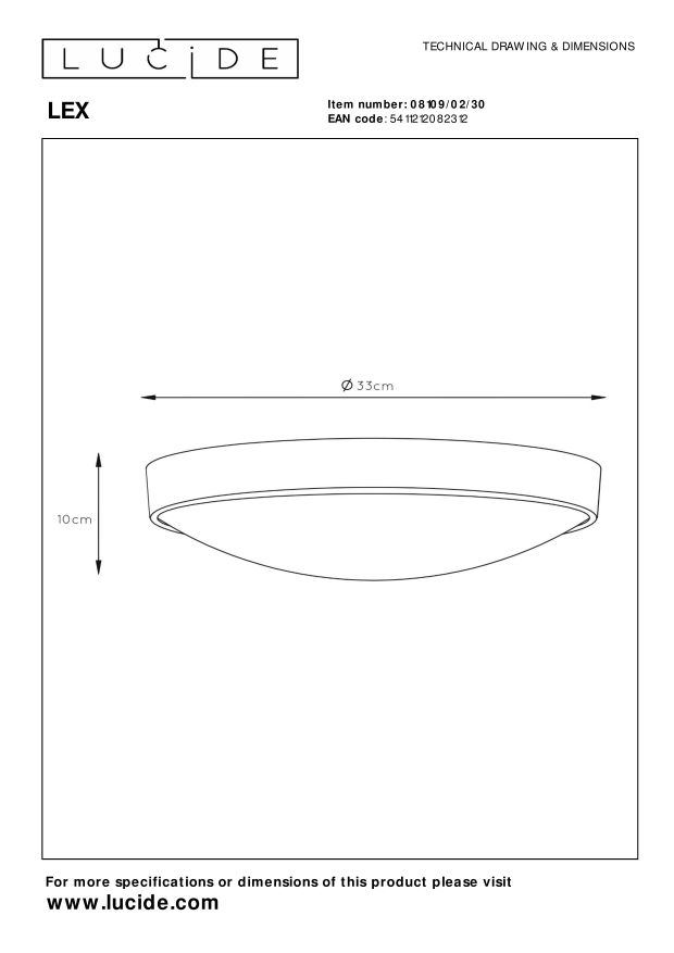 Lampa sufitowa LEX 08109/02/30 - Lucide - obrazek 4