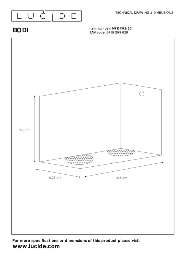 Lampa sufitowa BODI 09101/02/30 - Lucide - obrazek 4