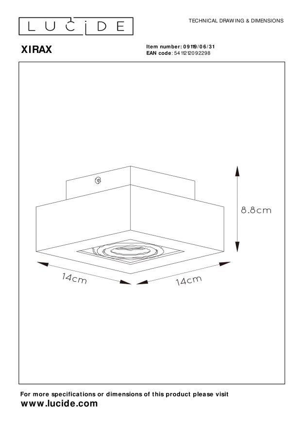 Lampa sufitowa XIRAX 09119/06/31 - Lucide - obrazek 6