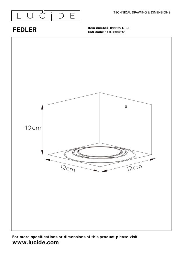 Lampa sufitowa FEDLER 09922/12/30 - Lucide - obrazek 5