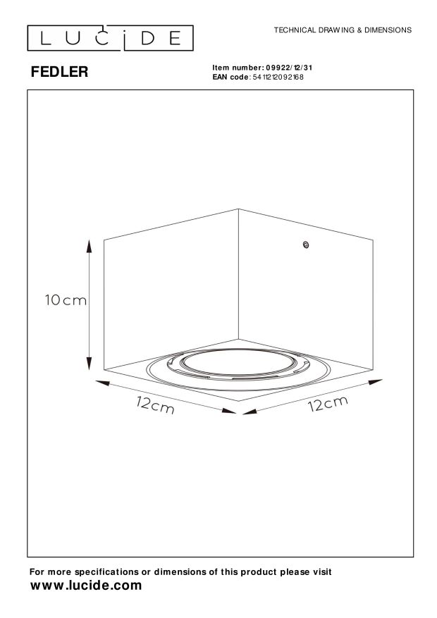 Lampa sufitowa FEDLER 09922/12/31 - Lucide - obrazek 5