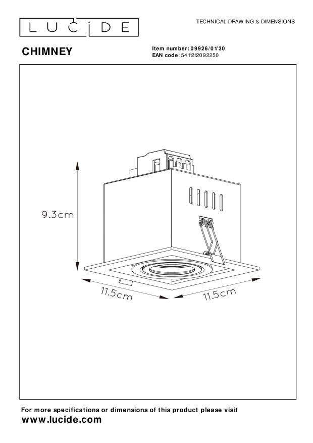 Lampa wpuszczana CHIMNEY 09926/01/30 - Lucide - obrazek 8