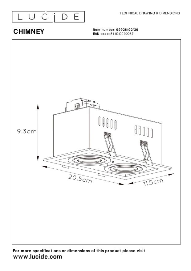 Lampa wpuszczana CHIMNEY 09926/02/30 - Lucide - obrazek 8