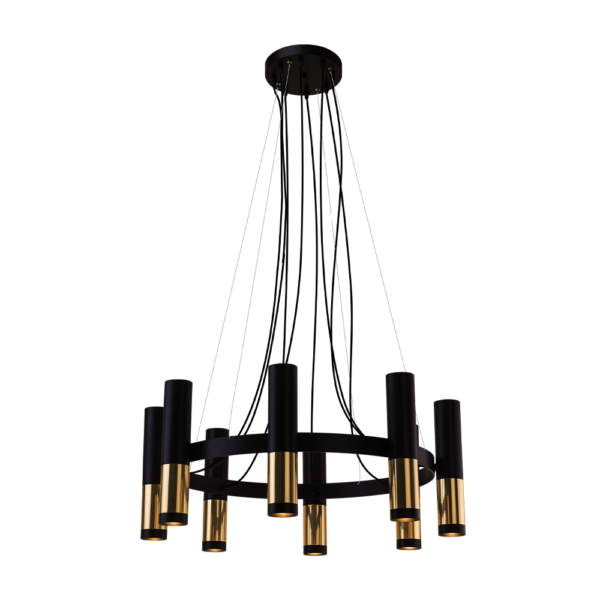 Lampa wisząca Kavos 8 - Mosiądz polerowany-czarna (730 mm) 8372  - Antigo