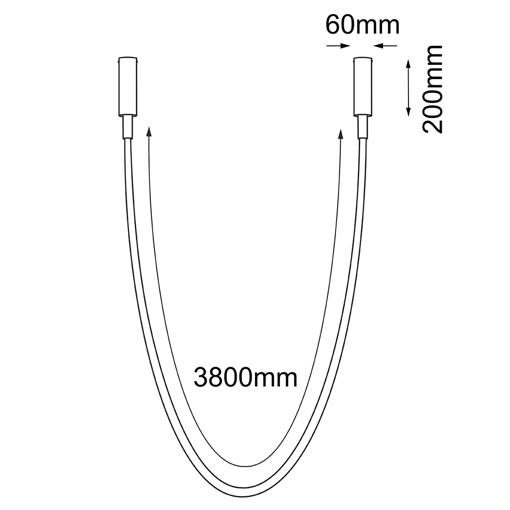Lampa wisząca natynkowa Hebi - Czarna (4200 mm) 4000K 5059 - Antigo - obrazek 2